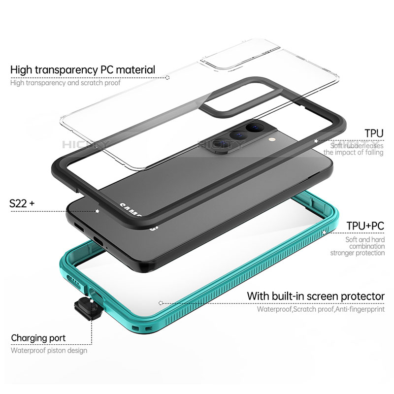 Coque Etanche Contour Silicone et Plastique Housse Etui Waterproof 360 Degres pour Samsung Galaxy S21 5G Plus