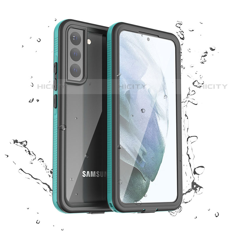 Coque Etanche Contour Silicone et Plastique Housse Etui Waterproof 360 Degres pour Samsung Galaxy S22 Plus 5G Vert Plus