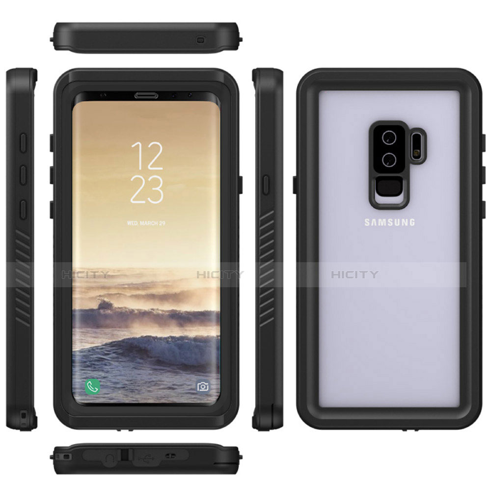 Coque Etanche Contour Silicone et Plastique Housse Etui Waterproof 360 Degres pour Samsung Galaxy S9 Plus Noir Plus