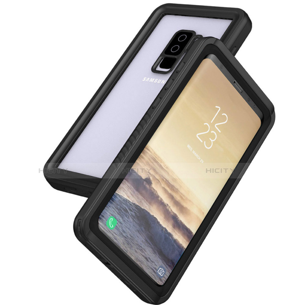 Coque Etanche Contour Silicone et Plastique Housse Etui Waterproof 360 Degres pour Samsung Galaxy S9 Plus Noir Plus