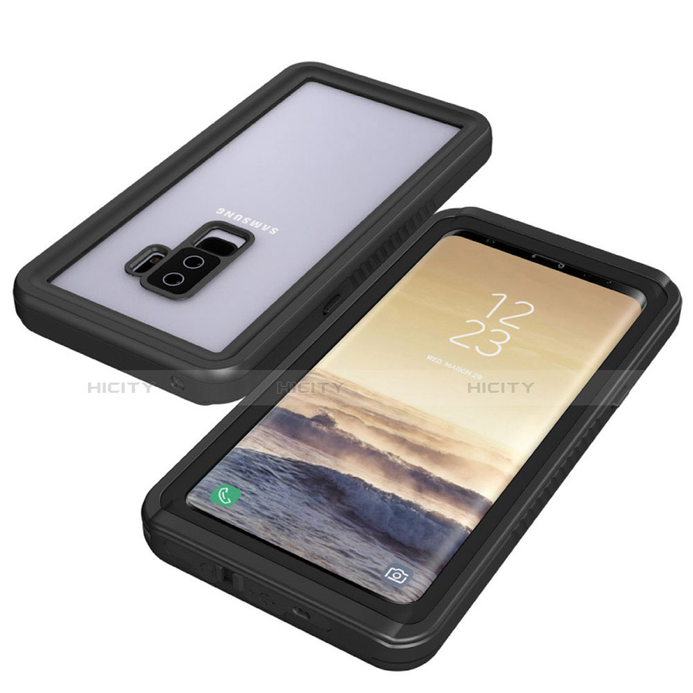 Coque Etanche Contour Silicone et Plastique Housse Etui Waterproof 360 Degres pour Samsung Galaxy S9 Plus Noir Plus