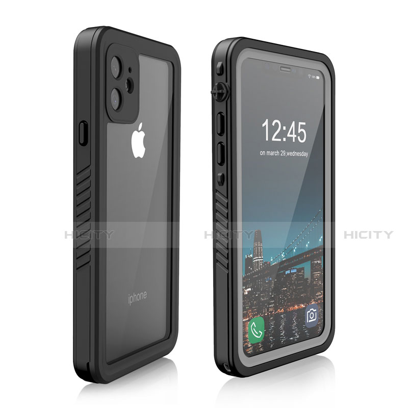 Coque Etanche Contour Silicone et Plastique Housse Etui Waterproof 360 Degres W01 pour Apple iPhone 11 Noir Plus