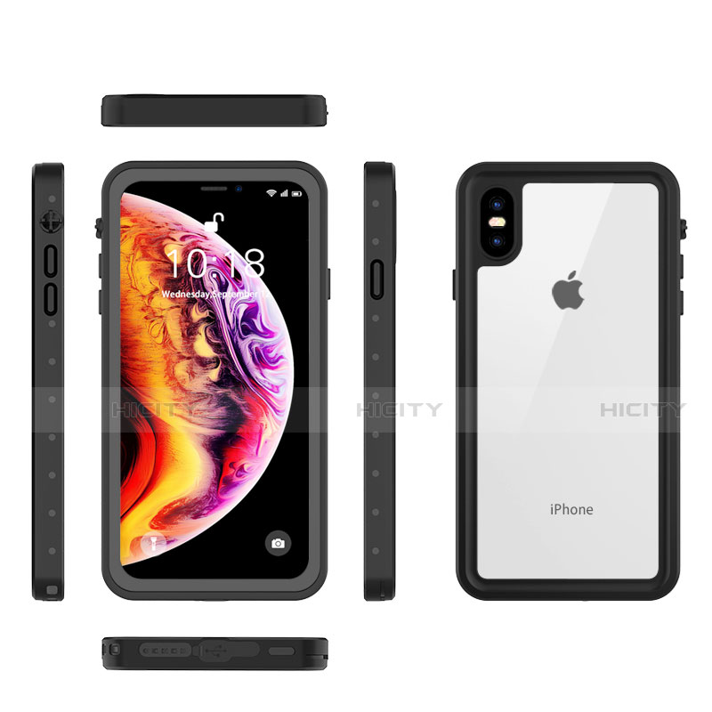 Coque Etanche Contour Silicone et Plastique Housse Etui Waterproof 360 Degres W01 pour Apple iPhone Xs Plus