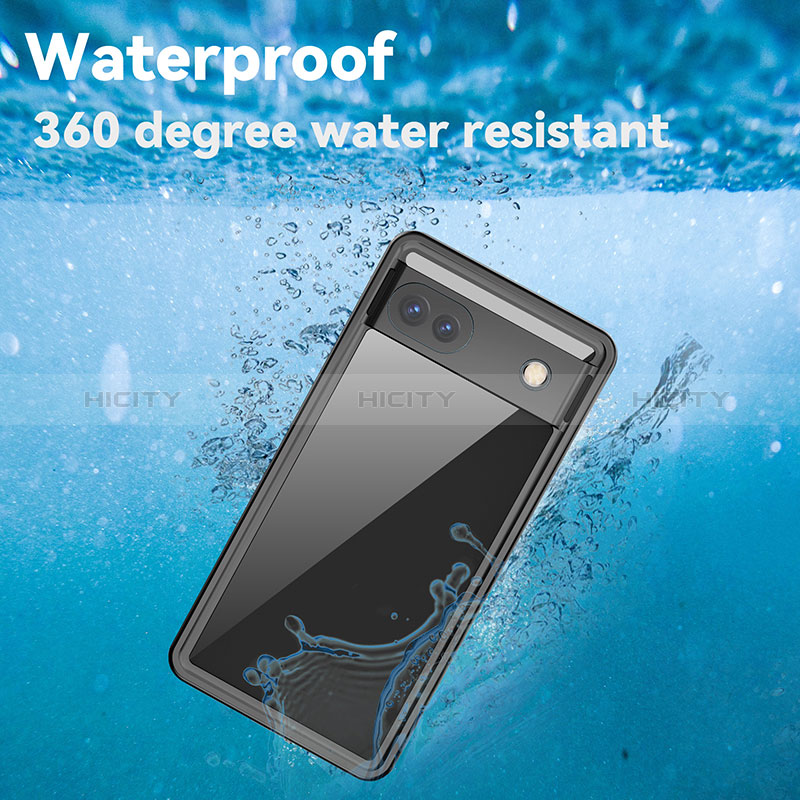 Coque Etanche Contour Silicone et Plastique Housse Etui Waterproof 360 Degres W01 pour Google Pixel 6a 5G Noir Plus