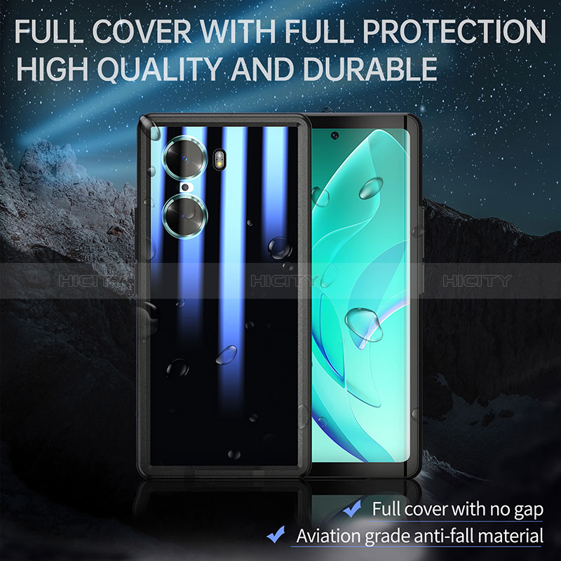 Coque Etanche Contour Silicone et Plastique Housse Etui Waterproof 360 Degres W01 pour Huawei Honor 60 5G Noir Plus