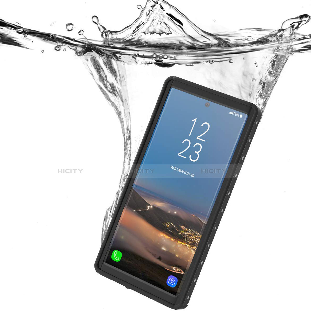 Coque Etanche Contour Silicone et Plastique Housse Etui Waterproof 360 Degres W01 pour Samsung Galaxy Note 10 5G Noir Plus