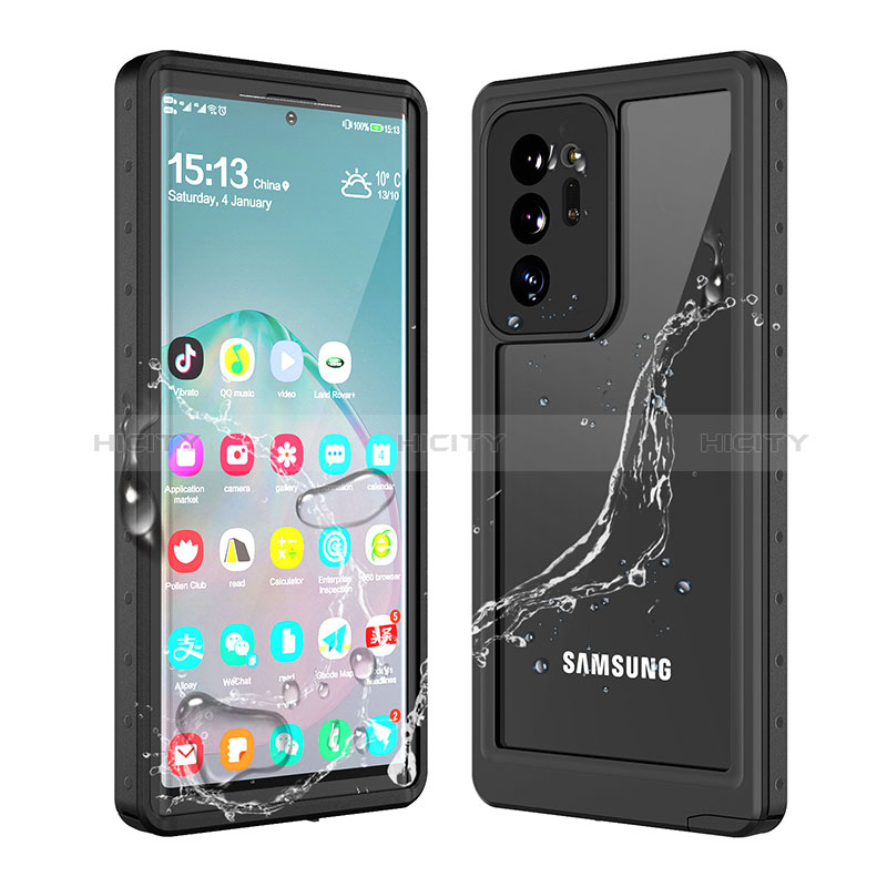 Coque Etanche Contour Silicone et Plastique Housse Etui Waterproof 360 Degres W01 pour Samsung Galaxy Note 20 Ultra 5G Noir Plus