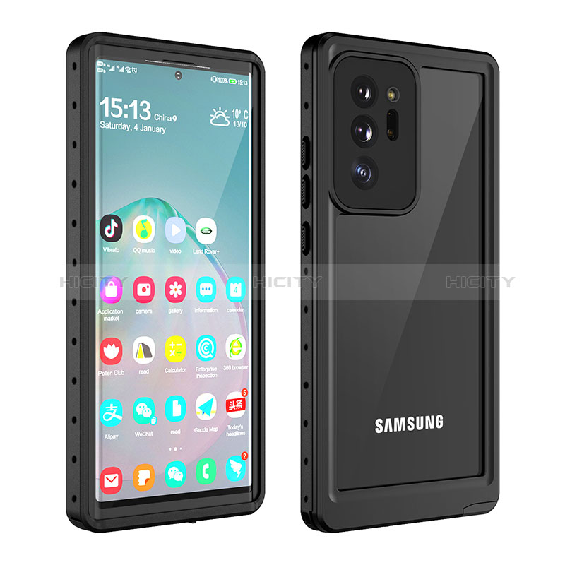 Coque Etanche Contour Silicone et Plastique Housse Etui Waterproof 360 Degres W01 pour Samsung Galaxy Note 20 Ultra 5G Noir Plus