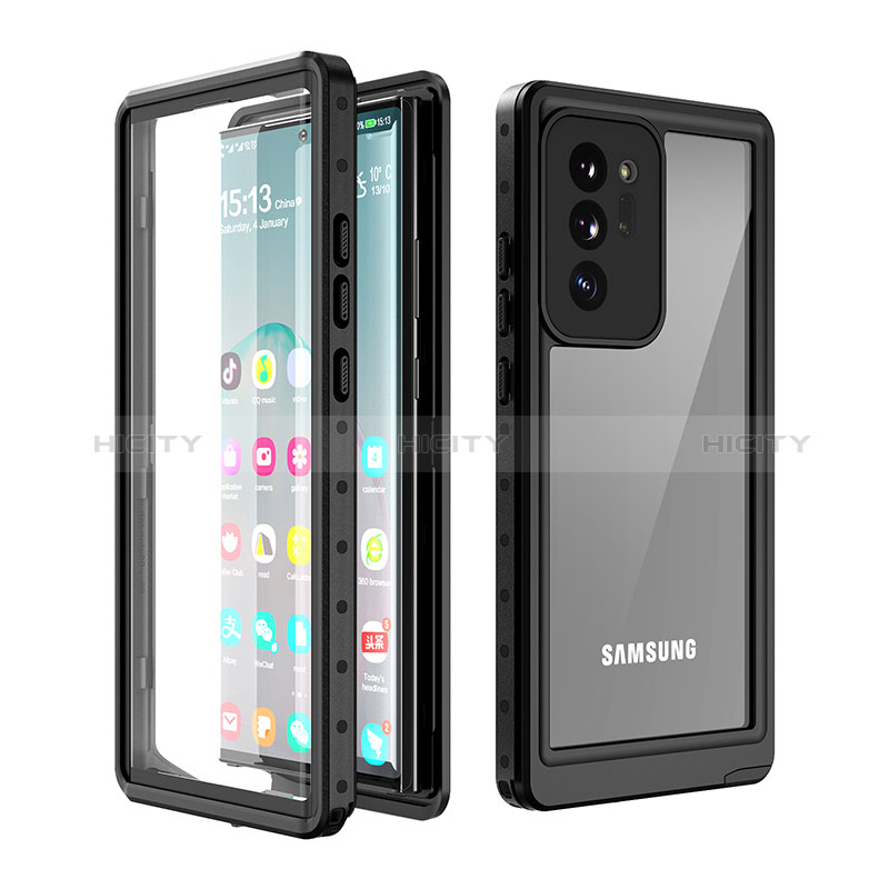 Coque Etanche Contour Silicone et Plastique Housse Etui Waterproof 360 Degres W01 pour Samsung Galaxy Note 20 Ultra 5G Noir Plus