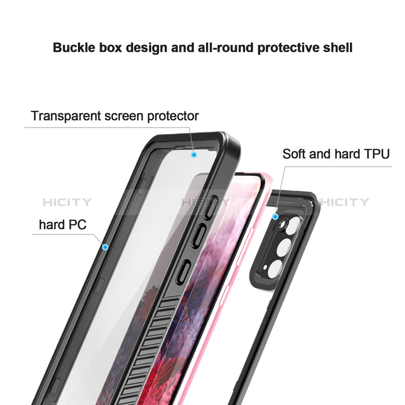 Coque Etanche Contour Silicone et Plastique Housse Etui Waterproof 360 Degres W01 pour Samsung Galaxy S20 FE (2022) 5G Noir Plus