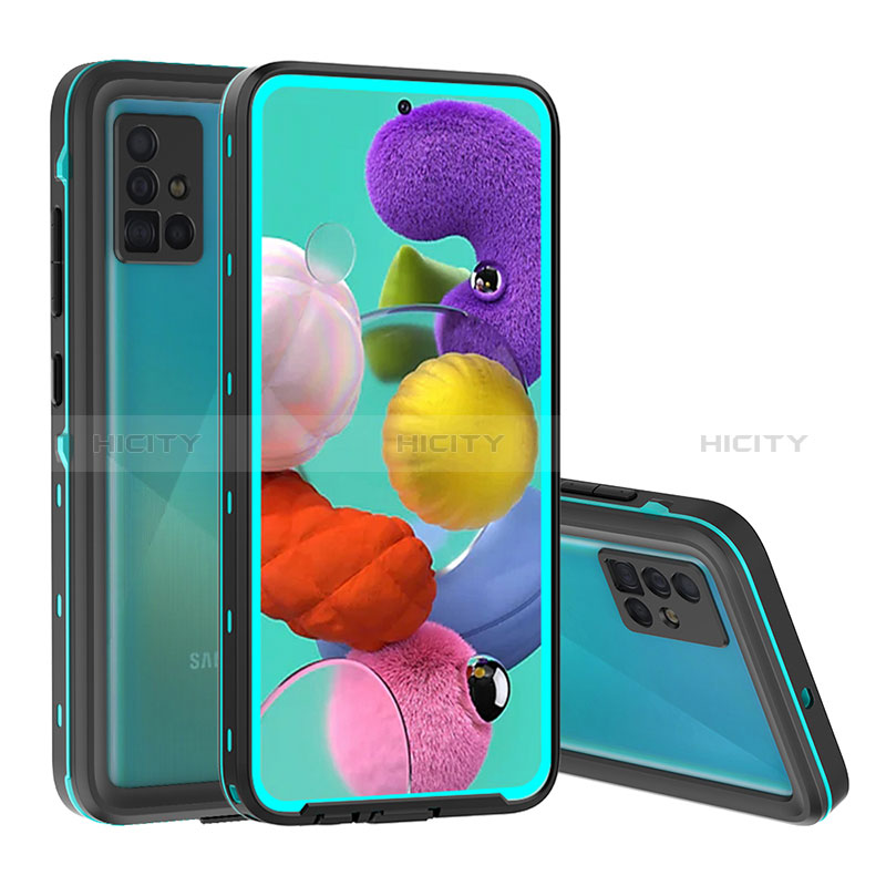 Coque Etanche Contour Silicone et Plastique Housse Etui Waterproof 360 Degres W02 pour Samsung Galaxy M40S Bleu et Noir Plus