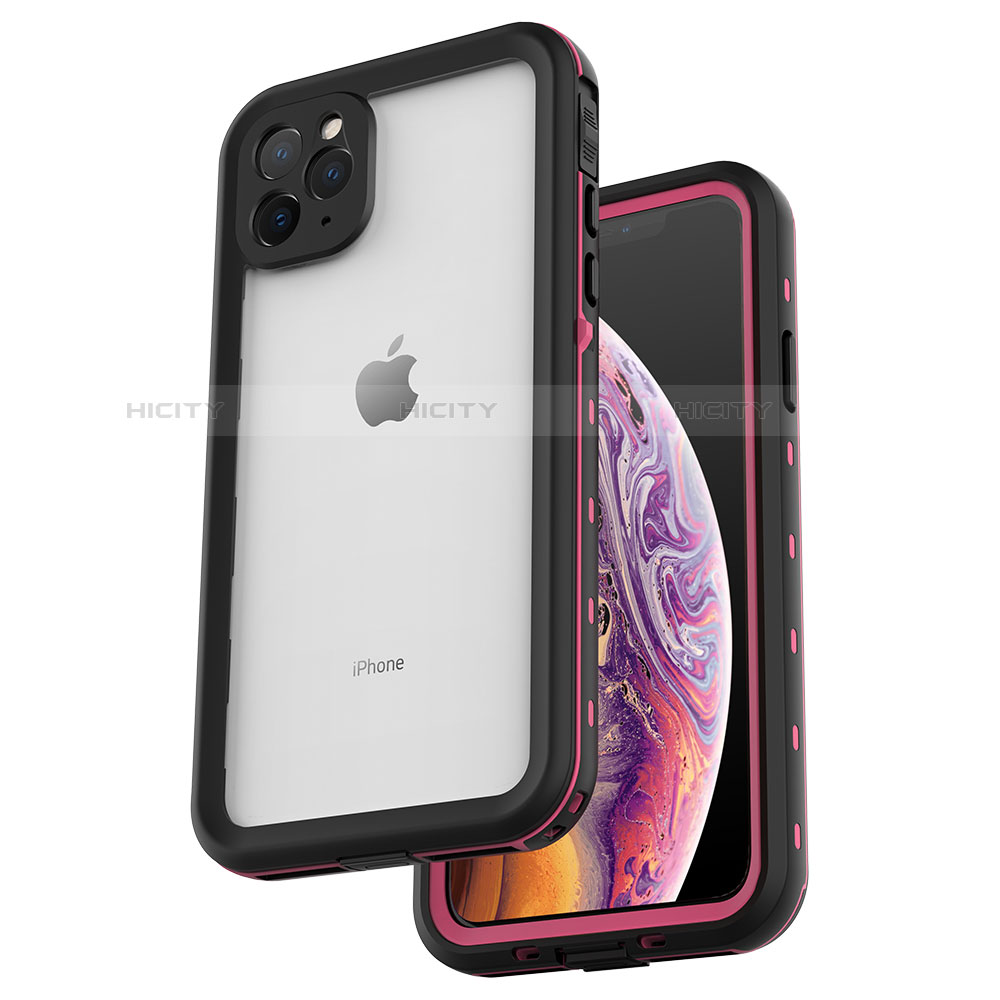 Coque Etanche Contour Silicone et Plastique Housse Etui Waterproof 360 Degres W04 pour Apple iPhone 11 Pro Max Or Rose Plus