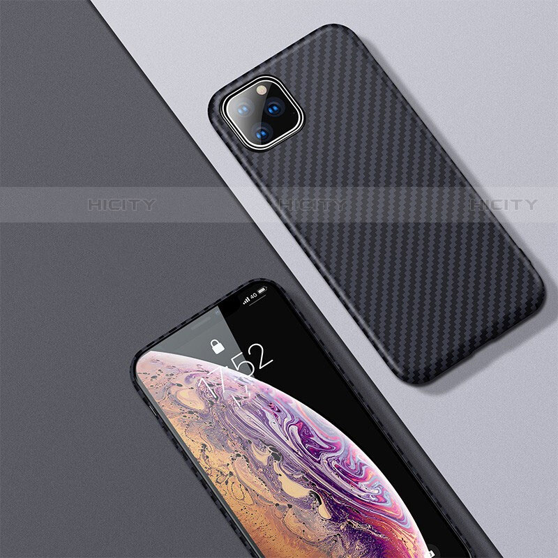 Coque Fibre de Carbone Housse Etui Luxe Serge pour Apple iPhone 11 Pro Noir Plus