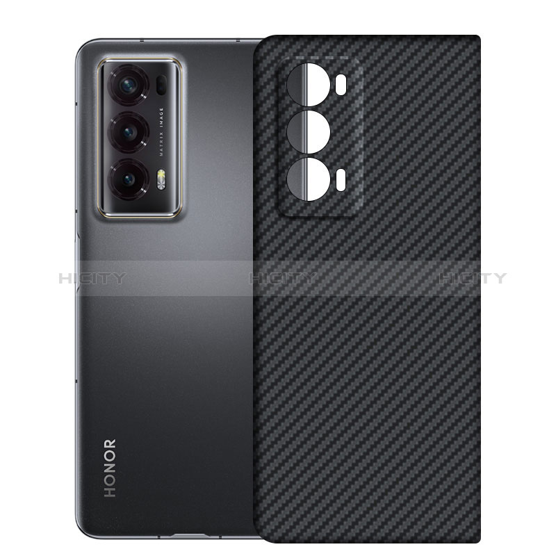 Coque Fibre de Carbone Housse Etui Luxe Serge pour Huawei Honor Magic V2 5G Noir Plus