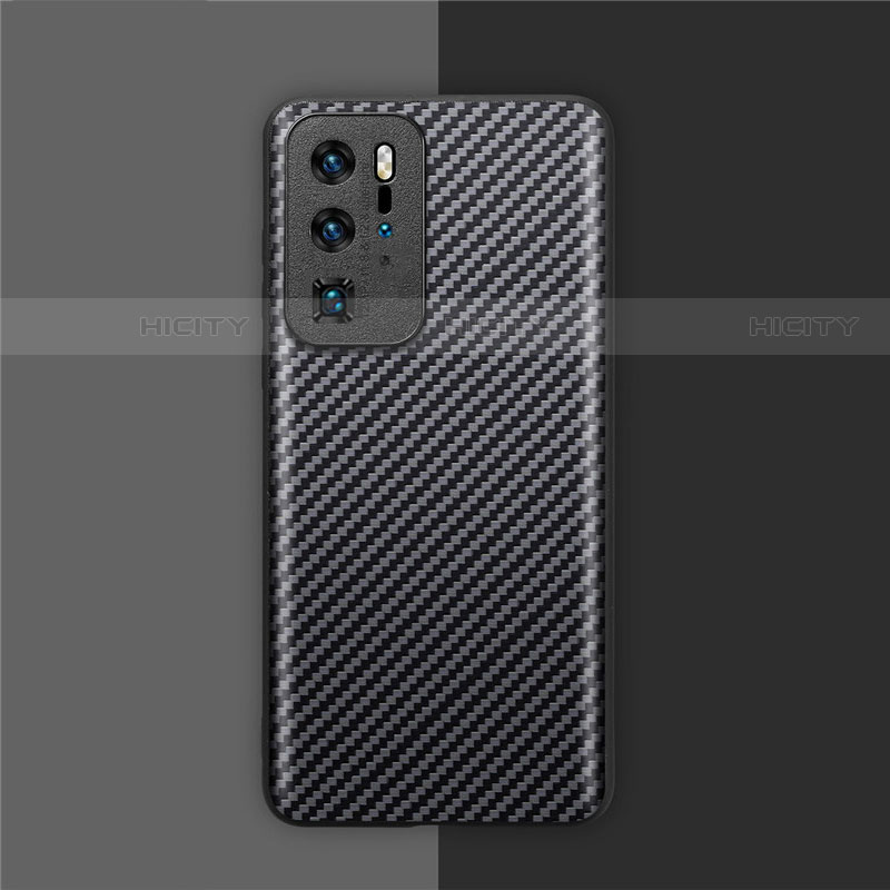 Coque Fibre de Carbone Housse Etui Luxe Serge pour Huawei P40 Pro Noir Plus