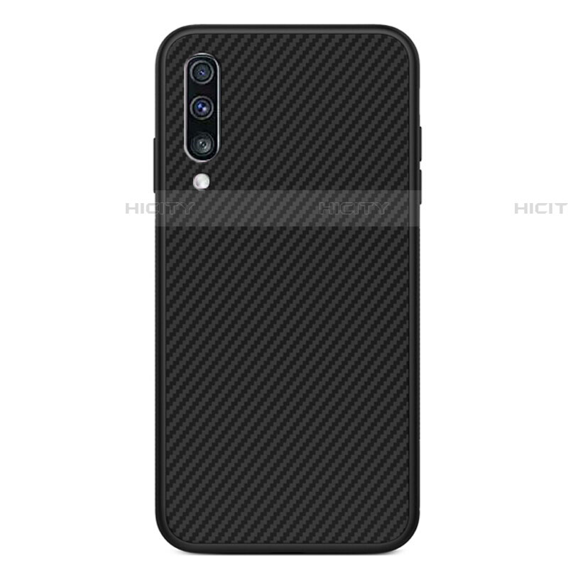 Coque Fibre de Carbone Housse Etui Luxe Serge T01 pour Samsung Galaxy A70S Noir Plus