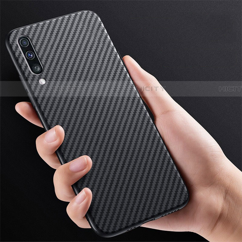 Coque Fibre de Carbone Housse Etui Luxe Serge T01 pour Samsung Galaxy A90 5G Noir Plus