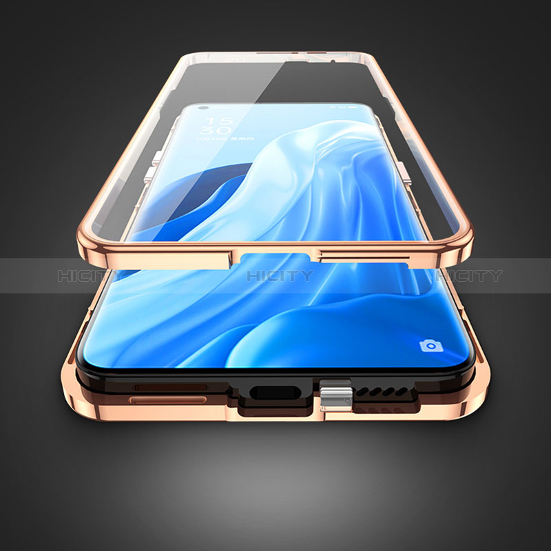 Coque Luxe Aluminum Metal et Cuir Housse Etui 360 Degres pour Vivo X80 5G Plus