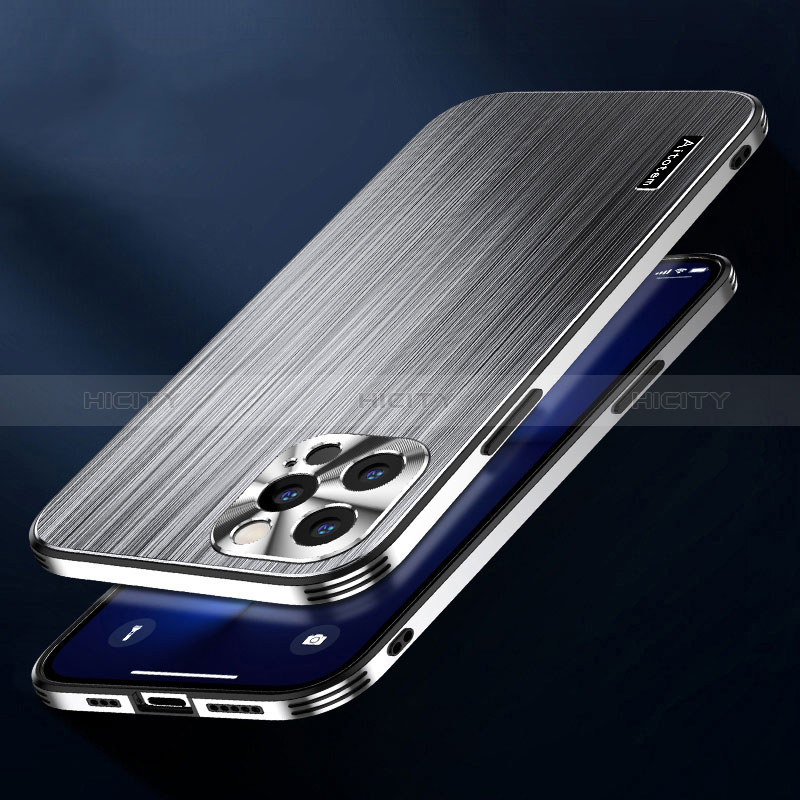Coque Luxe Aluminum Metal Housse et Bumper Silicone Etui AT1 pour Apple iPhone 13 Pro Plus