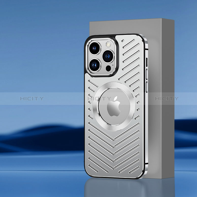 Coque Luxe Aluminum Metal Housse et Bumper Silicone Etui avec Mag-Safe Magnetic Magnetique AC1 pour Apple iPhone 13 Pro Max Plus
