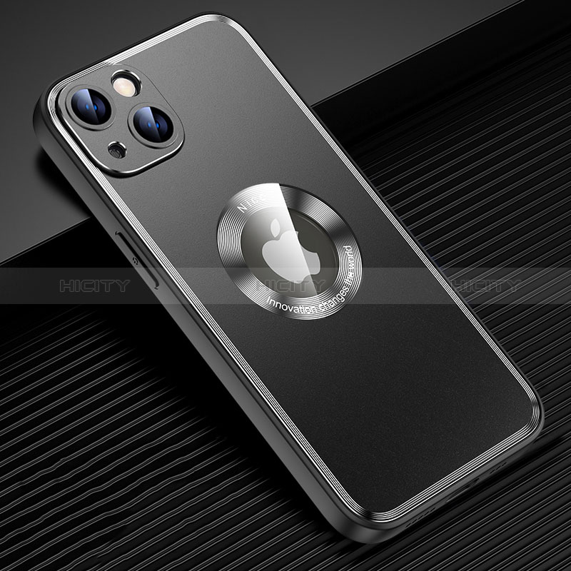 Coque Luxe Aluminum Metal Housse et Bumper Silicone Etui avec Mag-Safe Magnetic Magnetique JL2 pour Apple iPhone 13 Noir Plus