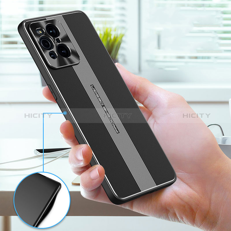 Coque Luxe Aluminum Metal Housse et Bumper Silicone Etui J01 pour Oppo Find X3 5G Plus