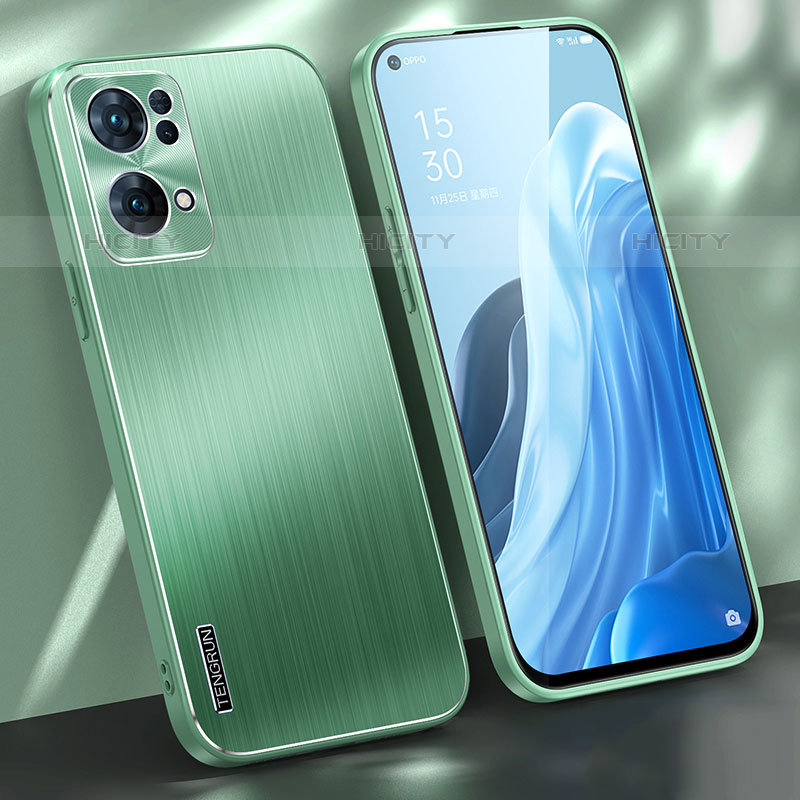 Coque Luxe Aluminum Metal Housse et Bumper Silicone Etui J01 pour Oppo Reno7 Pro 5G Plus