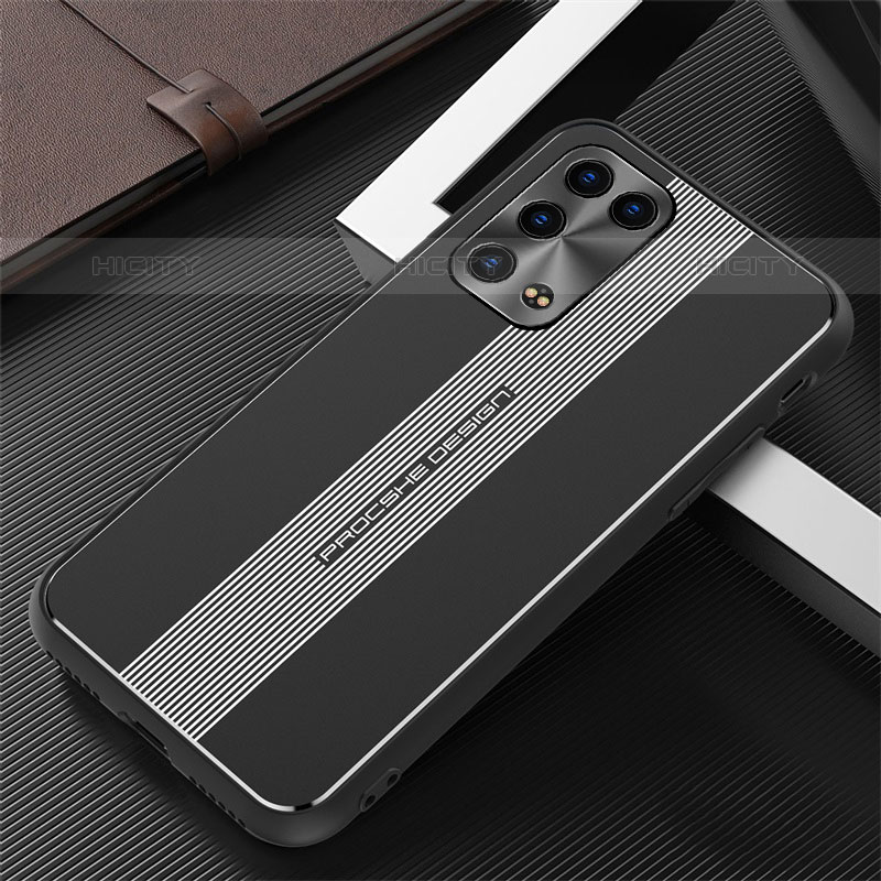 Coque Luxe Aluminum Metal Housse et Bumper Silicone Etui J02 pour Oppo Reno6 Pro+ Plus 5G Noir Plus