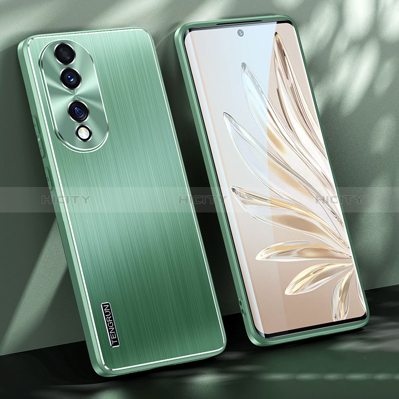 Coque Luxe Aluminum Metal Housse et Bumper Silicone Etui JL1 pour Huawei Honor 70 5G Vert Plus