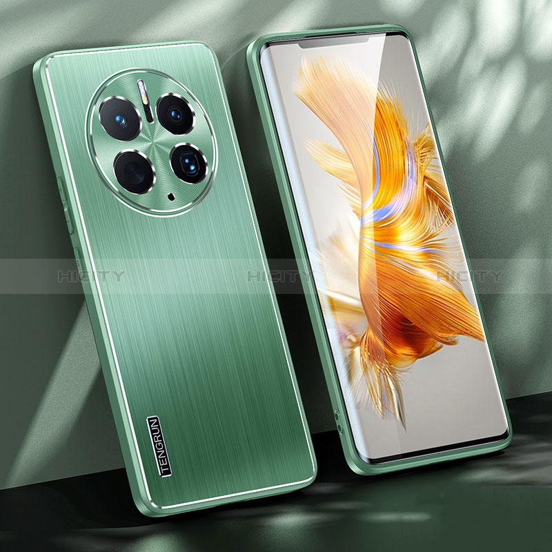 Coque Luxe Aluminum Metal Housse et Bumper Silicone Etui JL1 pour Huawei Mate 50 Pro Vert Plus