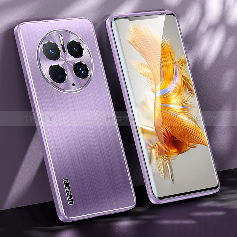 Coque Luxe Aluminum Metal Housse et Bumper Silicone Etui JL1 pour Huawei Mate 50 Pro Violet Plus