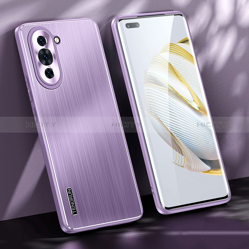 Coque Luxe Aluminum Metal Housse et Bumper Silicone Etui JL1 pour Huawei Nova 10 Pro Violet Plus