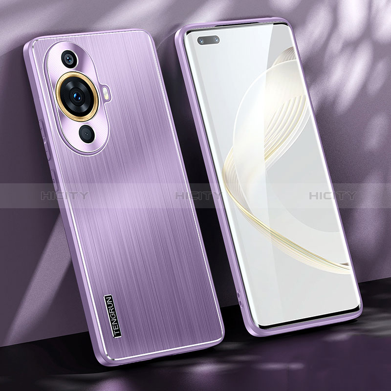 Coque Luxe Aluminum Metal Housse et Bumper Silicone Etui JL1 pour Huawei Nova 11 Pro Violet Plus