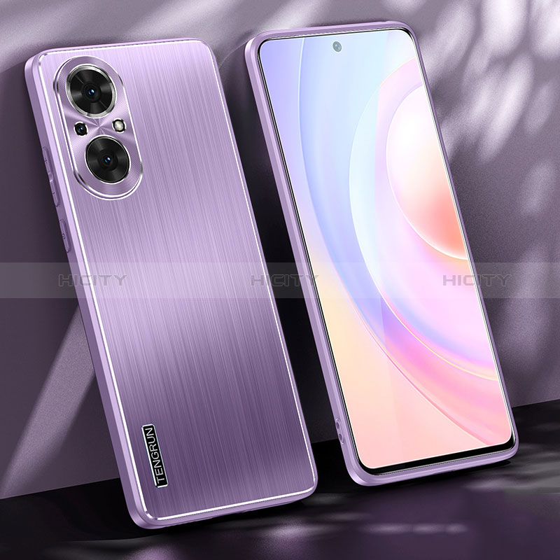 Coque Luxe Aluminum Metal Housse et Bumper Silicone Etui JL1 pour Huawei Nova 9 SE Violet Plus