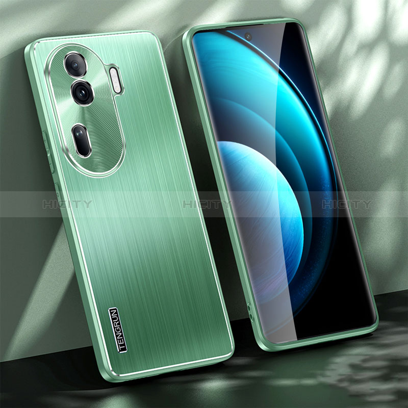 Coque Luxe Aluminum Metal Housse et Bumper Silicone Etui JL1 pour Oppo Reno11 Pro 5G Vert Plus