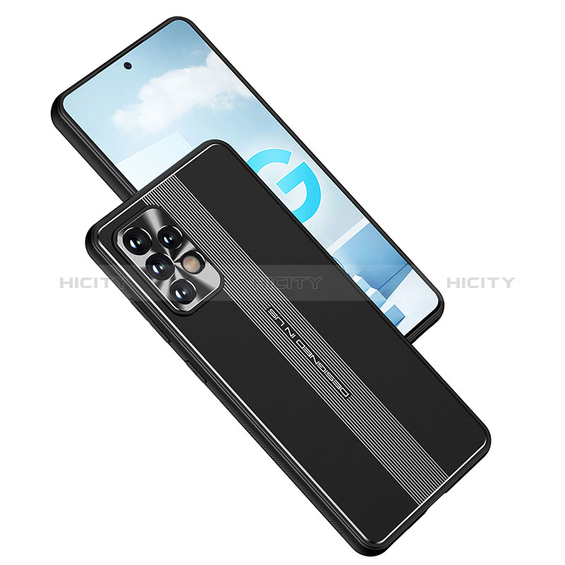 Coque Luxe Aluminum Metal Housse et Bumper Silicone Etui JL1 pour Samsung Galaxy A52s 5G Noir Plus