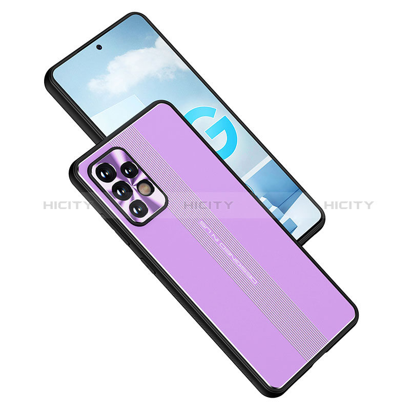 Coque Luxe Aluminum Metal Housse et Bumper Silicone Etui JL1 pour Samsung Galaxy A52s 5G Violet Plus