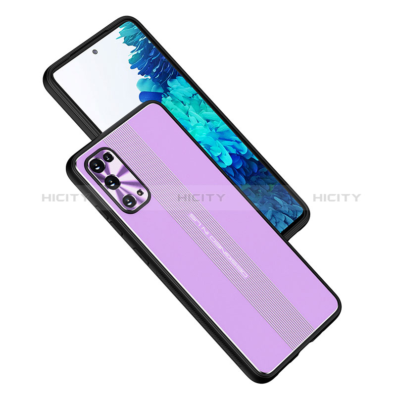 Coque Luxe Aluminum Metal Housse et Bumper Silicone Etui JL1 pour Samsung Galaxy S20 FE 4G Violet Plus