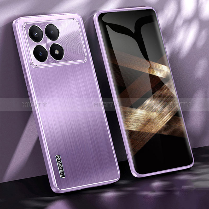 Coque Luxe Aluminum Metal Housse et Bumper Silicone Etui JL1 pour Xiaomi Redmi K70 5G Violet Plus