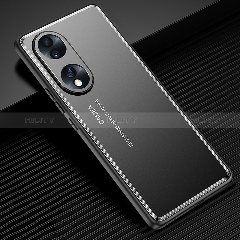 Coque Luxe Aluminum Metal Housse et Bumper Silicone Etui JL2 pour Huawei Honor 70 5G Noir Plus