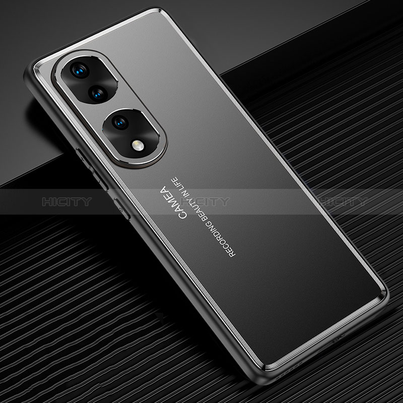 Coque Luxe Aluminum Metal Housse et Bumper Silicone Etui JL2 pour Huawei Honor 70 Pro 5G Noir Plus