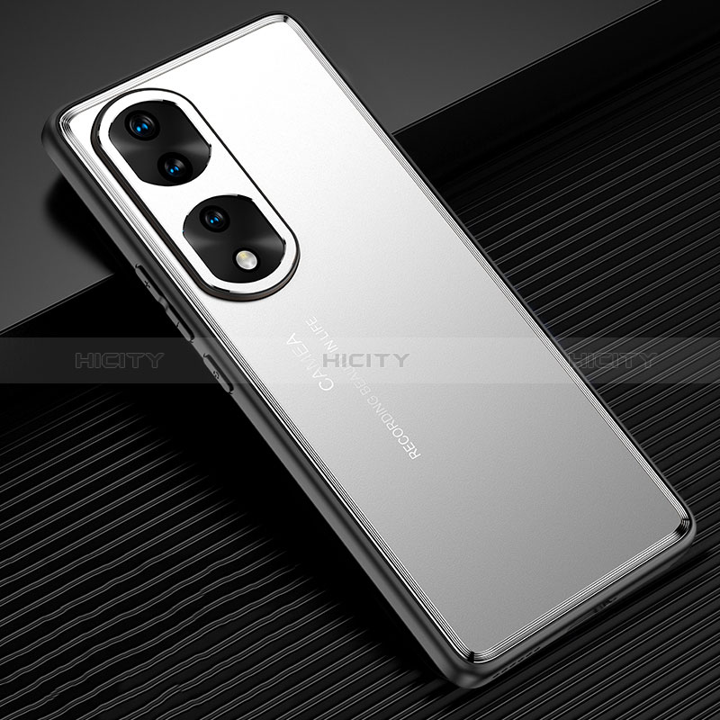 Coque Luxe Aluminum Metal Housse et Bumper Silicone Etui JL2 pour Huawei Honor 70 Pro+ Plus 5G Argent Plus