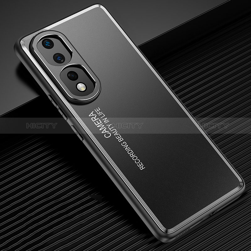 Coque Luxe Aluminum Metal Housse et Bumper Silicone Etui JL2 pour Huawei Honor 80 Pro 5G Noir Plus