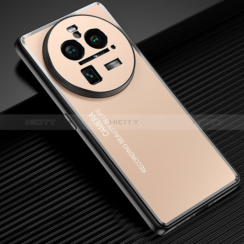 Coque Luxe Aluminum Metal Housse et Bumper Silicone Etui JL2 pour Oppo Find X6 5G Or Plus