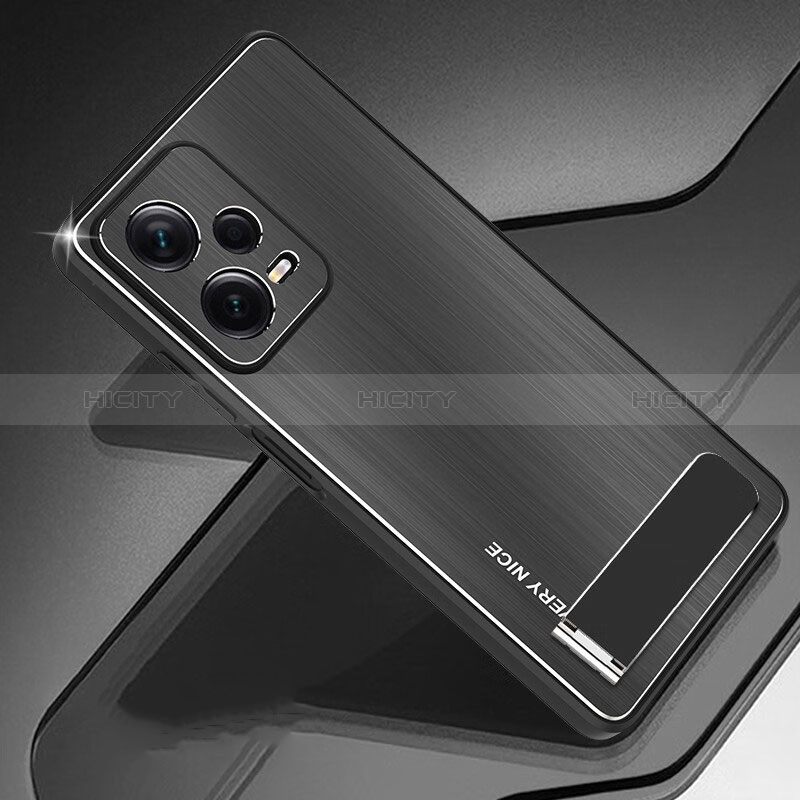 Coque Luxe Aluminum Metal Housse et Bumper Silicone Etui JS2 pour Xiaomi Poco X5 5G Noir Plus