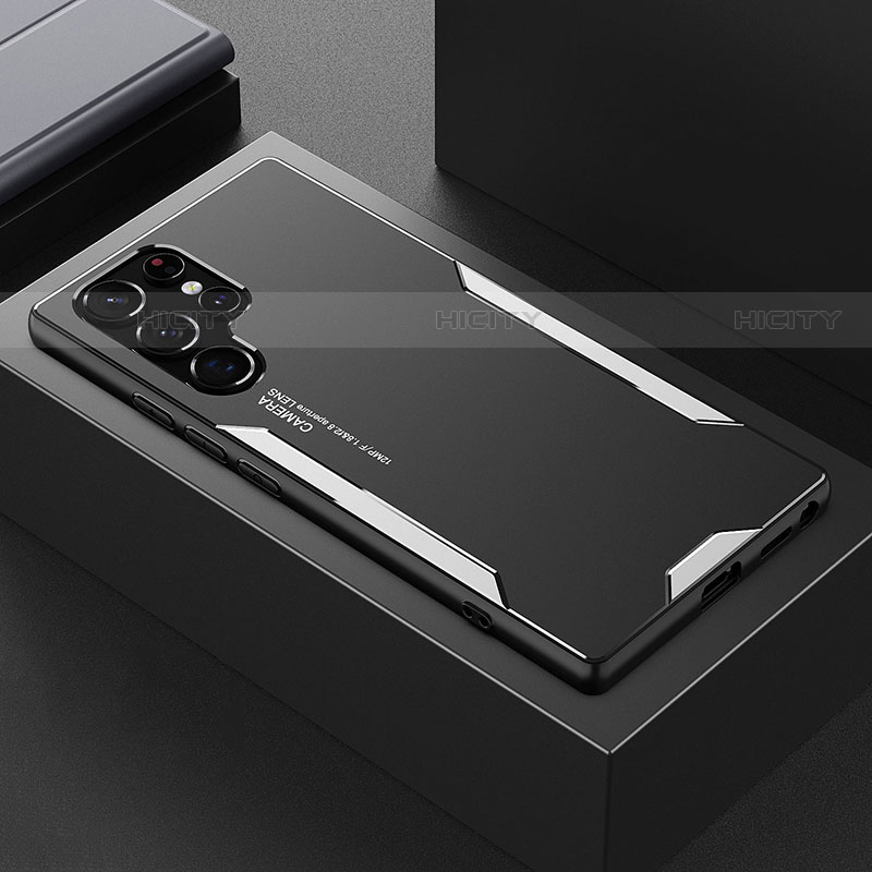 Coque Luxe Aluminum Metal Housse et Bumper Silicone Etui M01 pour Samsung Galaxy S23 Ultra 5G Plus