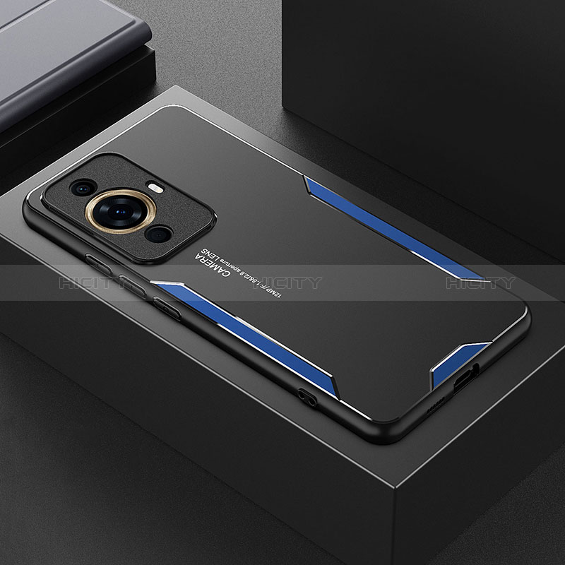 Coque Luxe Aluminum Metal Housse et Bumper Silicone Etui PB1 pour Huawei Nova 11 Pro Bleu Plus