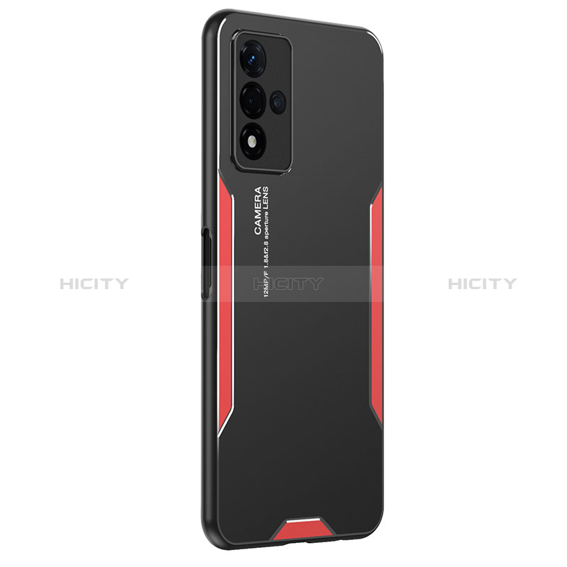 Coque Luxe Aluminum Metal Housse et Bumper Silicone Etui PB1 pour Oppo A93s 5G Rouge Plus