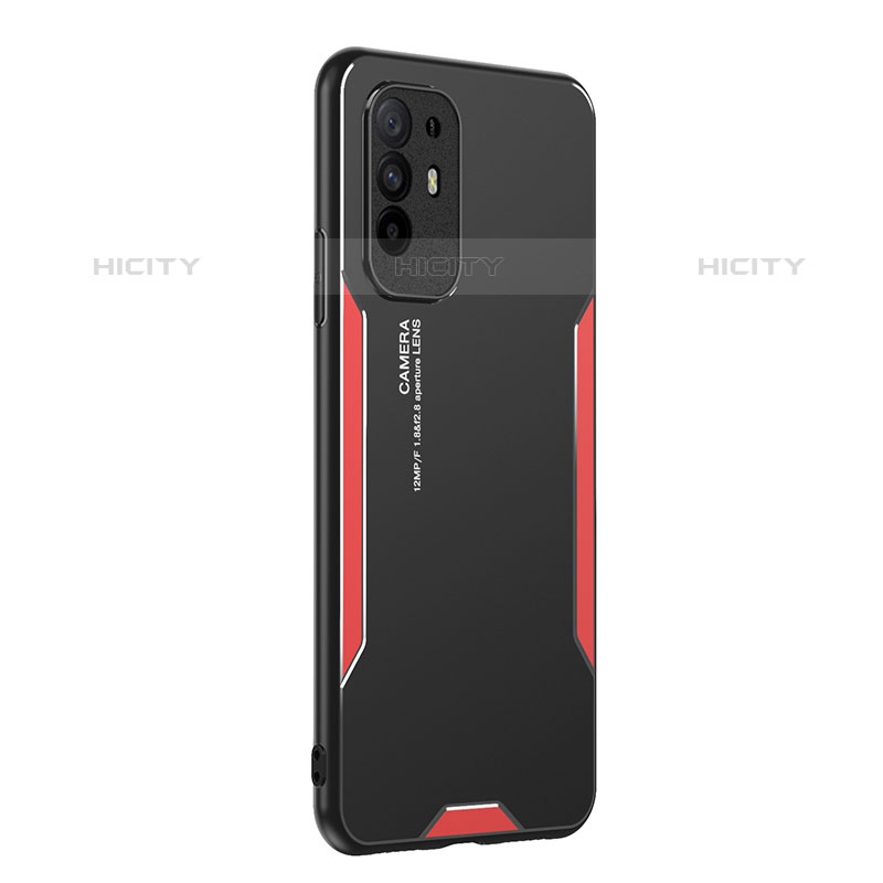 Coque Luxe Aluminum Metal Housse et Bumper Silicone Etui PB1 pour Oppo A94 5G Rouge Plus