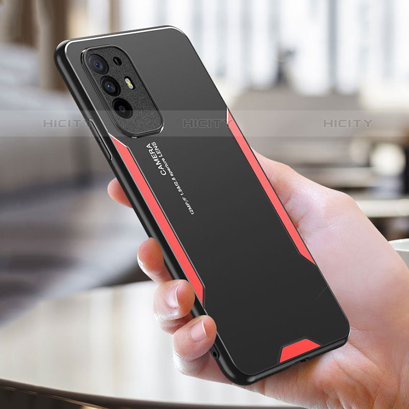 Coque Luxe Aluminum Metal Housse et Bumper Silicone Etui PB1 pour Oppo Reno5 Z 5G Plus